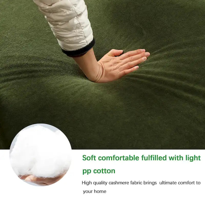 129.5 Minimalist Modular L-Shaped 4-Seat Sofa Set with Chaise