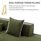 129.5 Minimalist Modular L-Shaped 4-Seat Sofa Set with Chaise