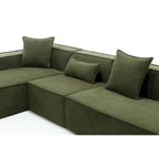 129.5 Minimalist Modular L-Shaped 4-Seat Sofa Set with Chaise