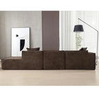 129.5 Minimalist Modular L-Shaped 4-Seat Sofa Set with Chaise