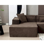 129.5 Minimalist Modular L-Shaped 4-Seat Sofa Set with Chaise