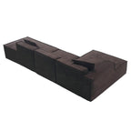 129.5 Minimalist Modular L-Shaped 4-Seat Sofa Set with Chaise