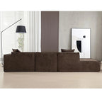 129.5 Minimalist Modular L-Shaped 4-Seat Sofa Set with Chaise