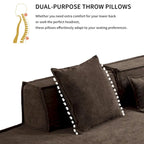 129.5 Minimalist Modular L-Shaped 4-Seat Sofa Set with Chaise