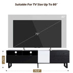 Modern TV Stand Media Console For 80 inch TV With Double Storage Space - 15.00 x 70.90 x 19.70