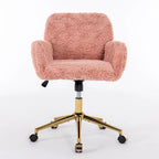 A&A Furniture Office Chair: Upholstered Desk Chair and Golden Metal Base