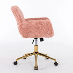 A&A Furniture Office Chair: Upholstered Desk Chair and Golden Metal Base