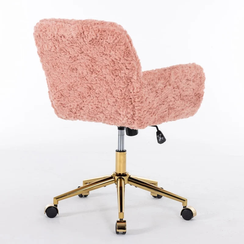 A&A Furniture Office Chair: Upholstered Desk Chair and Golden Metal Base