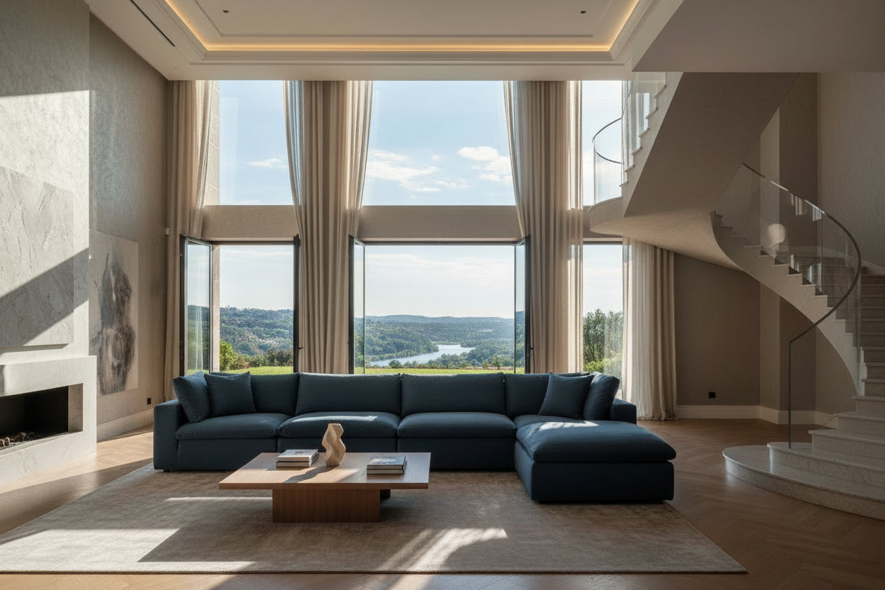 Copper Grove Hrazdan Fabric/Wood Down-filled Over-stuffed 5-piece Sectional Sofa Set