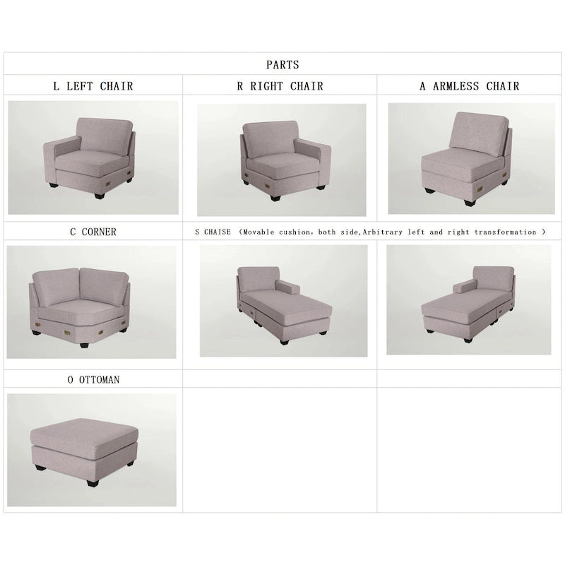 Flexible Combination Module Reversible Sectional Sofa