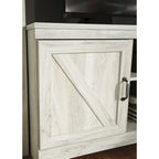 Signature Design by Ashley Bellaby Whitewash 4-Piece Entertainment Center with Electric Fireplace - 103.5W x 19.5D x 72.25H