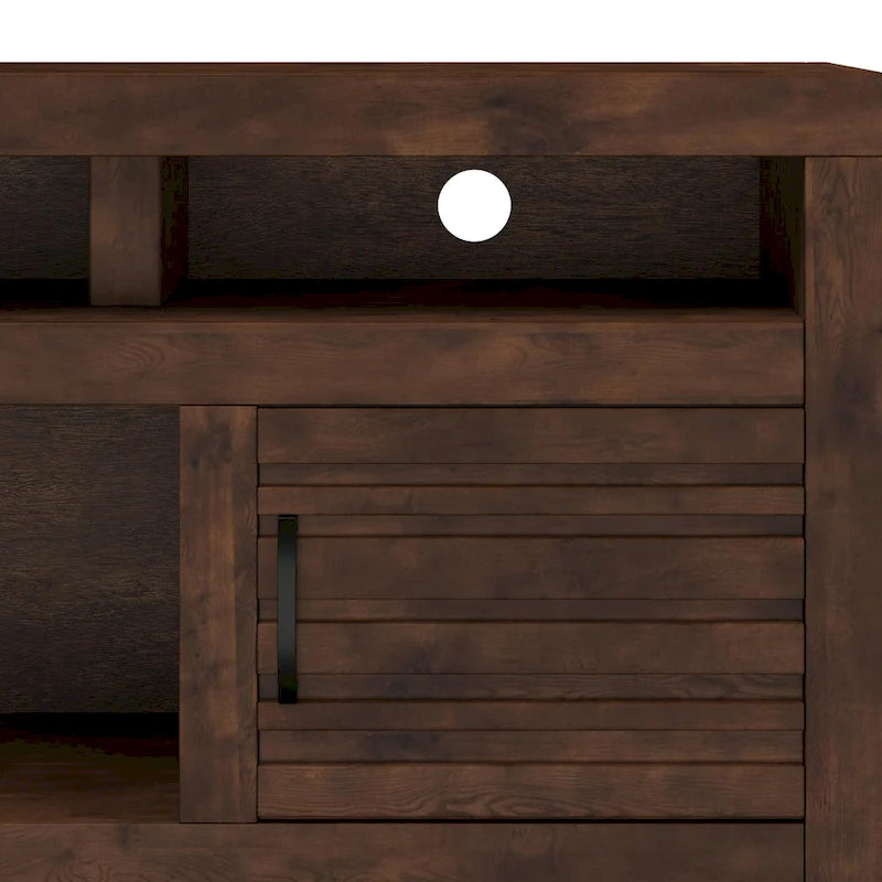 Bridgevine Home Sausalito 72 inch TV Stand Console for TVs up to 85 inches, No Assembly Required, Whiskey Finish