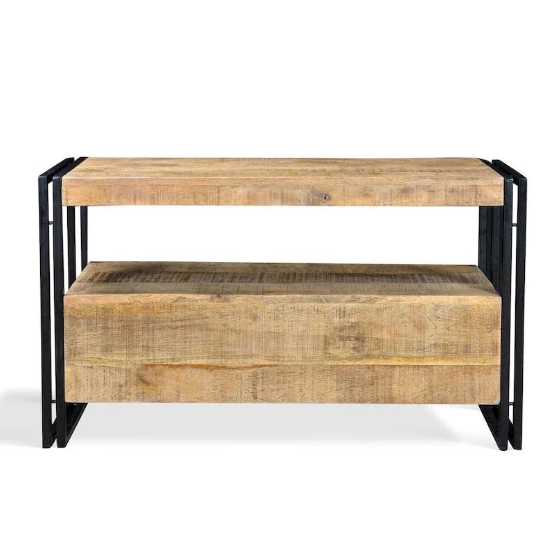 Timbergirl Reclaimed Wood TV cabinet with Double Drawers - 40x16x24