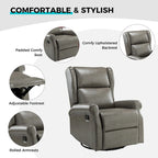 Baksoho Contemporary Faux Leather Swivel Nursery Chair with Metal Base by HULALA HOME