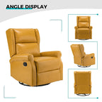 Baksoho Contemporary Faux Leather Swivel Nursery Chair with Metal Base by HULALA HOME