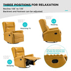 Baksoho Contemporary Faux Leather Swivel Nursery Chair with Metal Base by HULALA HOME