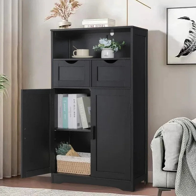 Floor Storage Cabinet with 2 Doors - 11.8D x 23.6W x 42.5H