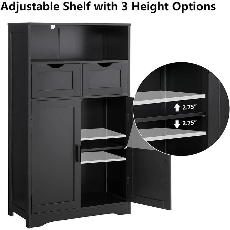 Floor Storage Cabinet with 2 Doors - 11.8D x 23.6W x 42.5H