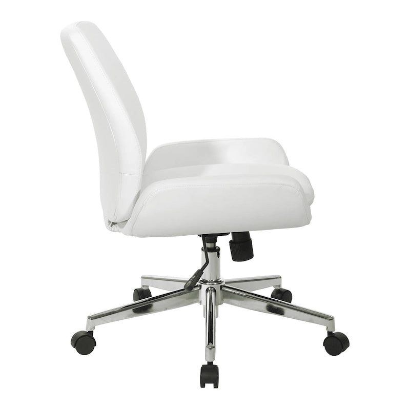Office Chair with Faux Leather and Chrome Finish Base