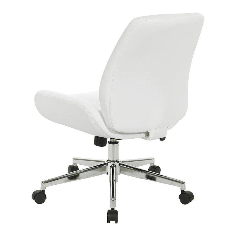 Office Chair with Faux Leather and Chrome Finish Base