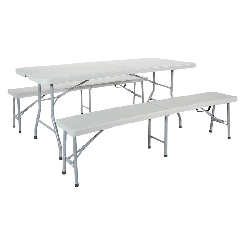 3 Piece Folding Table and Bench Set