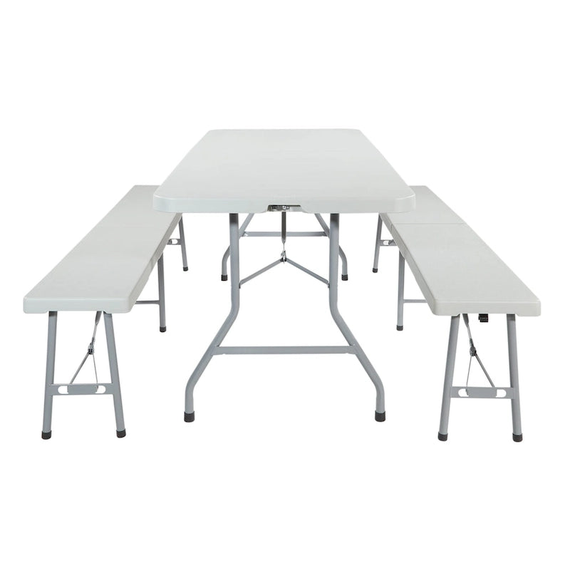 3 Piece Folding Table and Bench Set