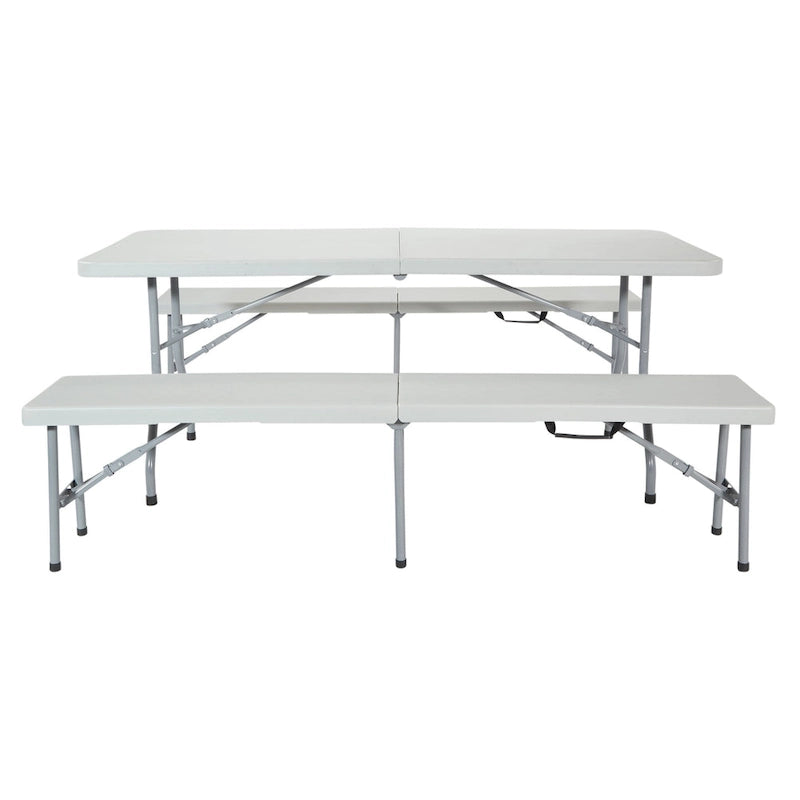3 Piece Folding Table and Bench Set