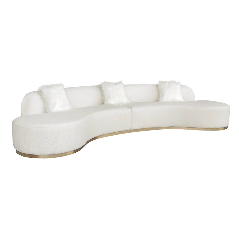 Pasargad Home Simona Curved Sofa with 3 Pillow Included