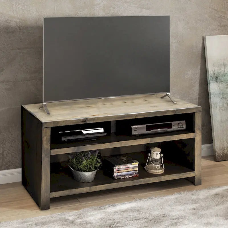 Bridgevine Home Joshua Creek 48 inch TV Stand for TVs up to 55 inches, No Assembly Required, Barnwood Finish