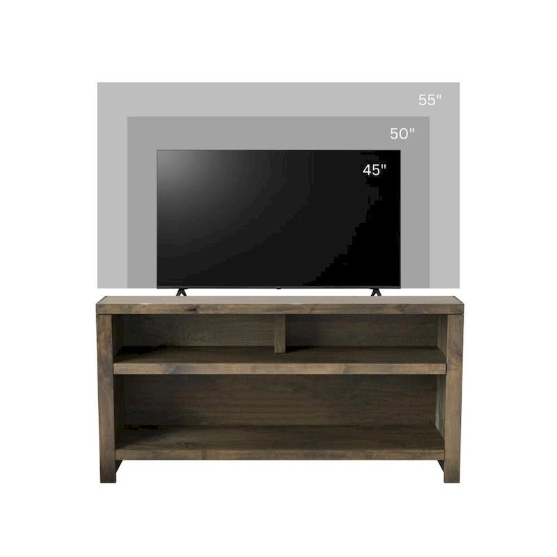 Bridgevine Home Joshua Creek 48 inch TV Stand for TVs up to 55 inches, No Assembly Required, Barnwood Finish