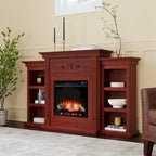 SEI Furniture Gracewood Hollow Womack 70-inch Mahogany Electric Fireplace with Bookshelves - N/A