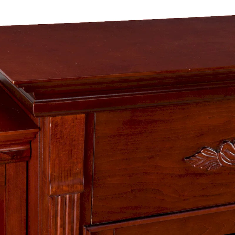 SEI Furniture Gracewood Hollow Womack 70-inch Mahogany Electric Fireplace with Bookshelves - N/A