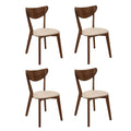 Markus Tan and Chestnut Open Back Dining Chairs (Set of 4)