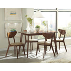 Markus Tan and Chestnut Open Back Dining Chairs (Set of 4)