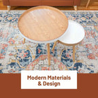 2-Piece Nestable End Tables for Living Room, Bedroom and Small Spaces