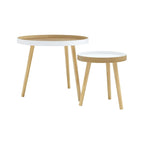 2-Piece Nestable End Tables for Living Room, Bedroom and Small Spaces