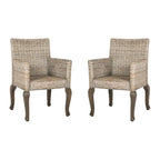 SAFAVIEH Alearda Natural Dining Chair (Set of 2) - 23 x 24.4 x 34 - 23Wx24Dx34H