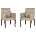 SAFAVIEH Alearda Natural Dining Chair (Set of 2) - 23 x 24.4 x 34 - 23Wx24Dx34H