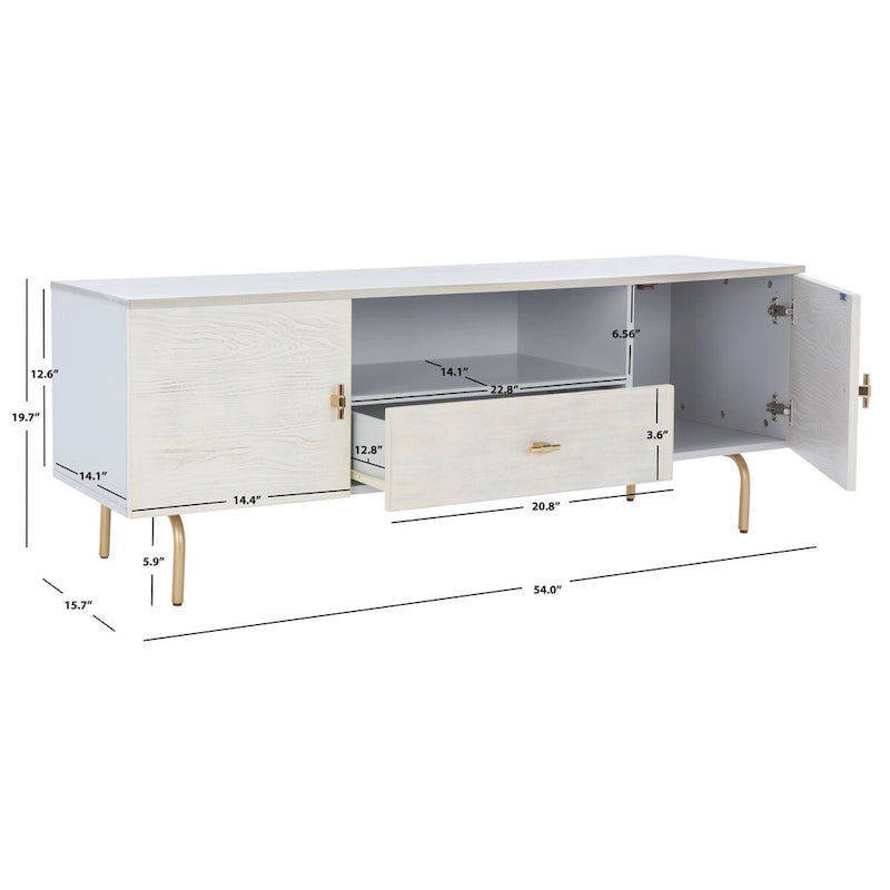 SAFAVIEH Lerke Media TV Stand - 54 W x 15.7 L x 19.7 H - 54Wx16Dx20H