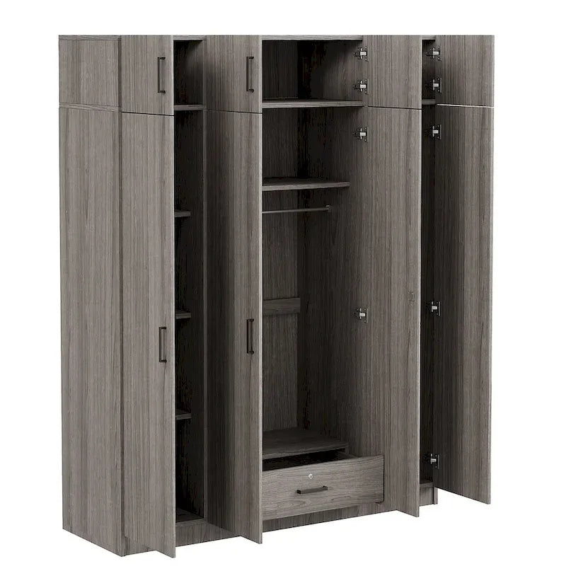 Wardrobe with Multiple Storage Space and Top Cabinet by Harper&Bright Designs