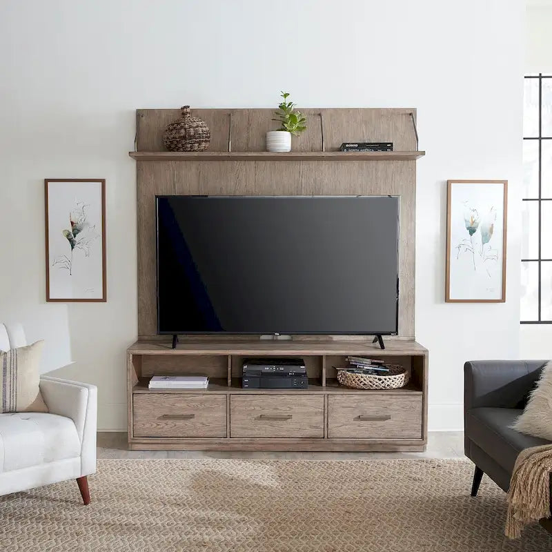 City Scape Burnished Beige Entertainment Center