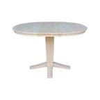 36 Solid Wood Round Top Pedestal Dining Table with 12 in Leaf