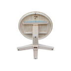 36 Solid Wood Round Top Pedestal Dining Table with 12 in Leaf