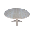 36 Solid Wood Round Top Pedestal Dining Table with 12 in Leaf