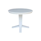 36 Solid Wood Round Top Pedestal Dining Table with 12 in Leaf