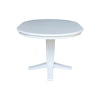 36 Solid Wood Round Top Pedestal Dining Table with 12 in Leaf