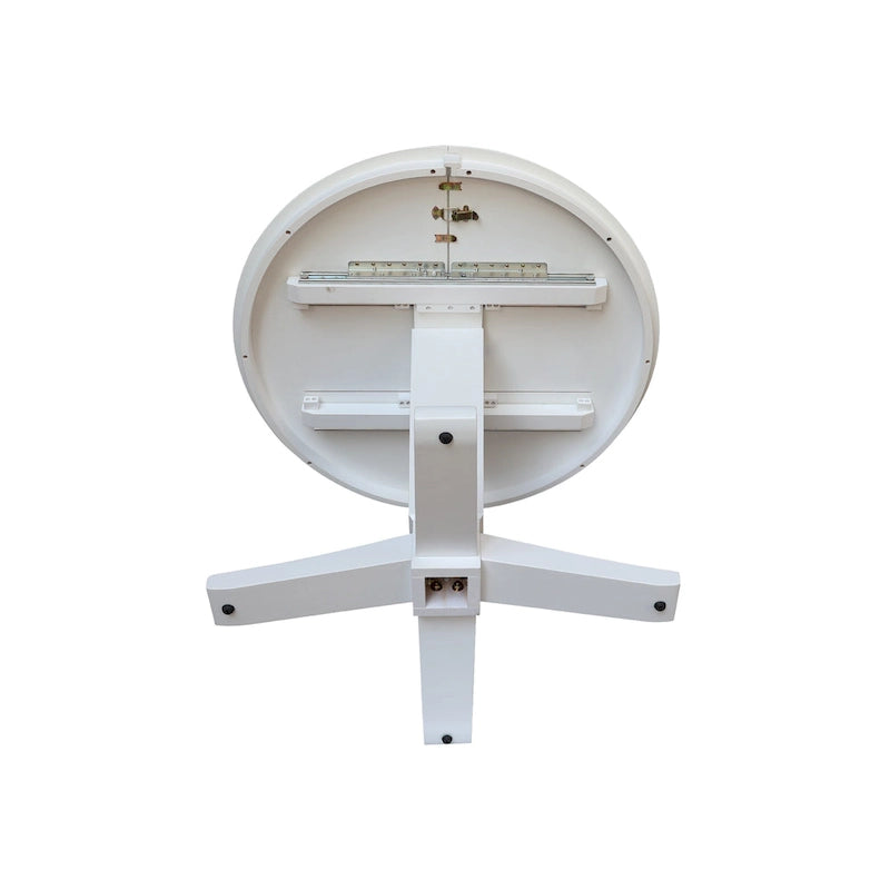 36 Solid Wood Round Top Pedestal Dining Table with 12 in Leaf