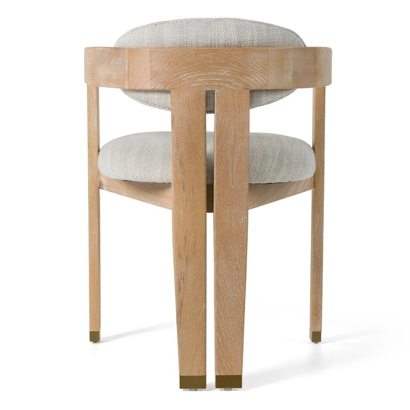 Modrest Belton Modern Off-White Fabric & White Wash Oak Dining Chair