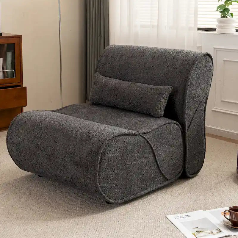 Soft Pellet Velvet Recliner, Comfortable Lounge Chair with Waist Pack Padding, Ideal for Living Room, Bedroom or Office