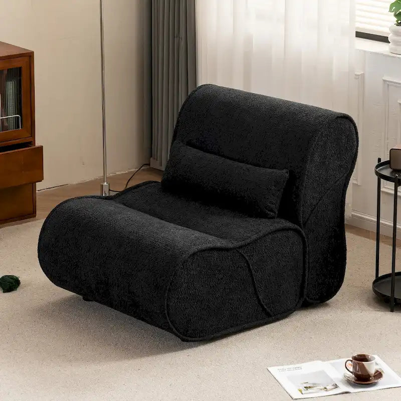 Soft Pellet Velvet Recliner, Comfortable Lounge Chair with Waist Pack Padding, Ideal for Living Room, Bedroom or Office